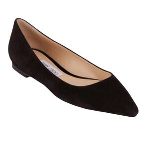 Jimmy Choo Black Suede Flats